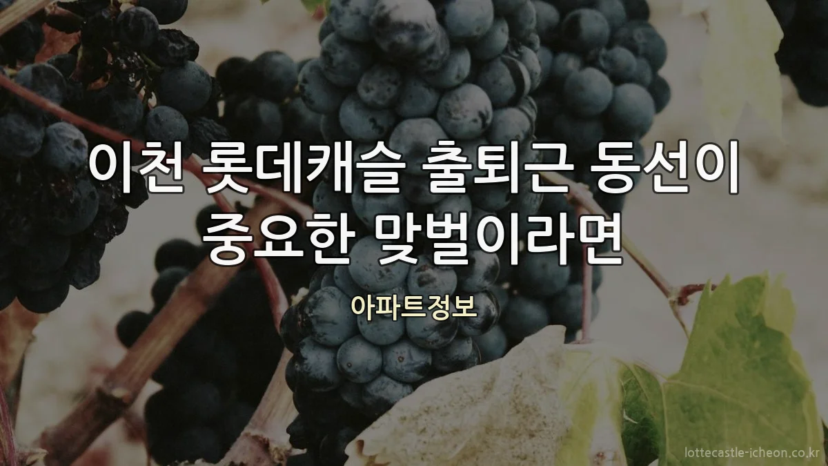 이천 롯데캐슬 출퇴근 동선이 중요한 맞벌이라면