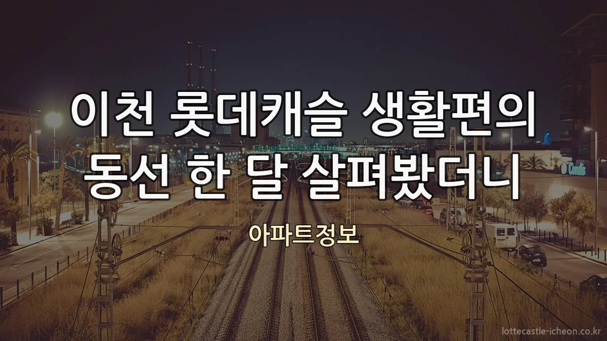 이천 롯데캐슬 생활편의 동선 한 달 살펴봤더니
