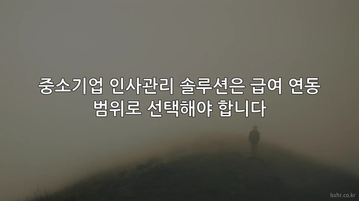 중소기업 인사관리 솔루션은 급여 연동 범위로 선택해야 합니다