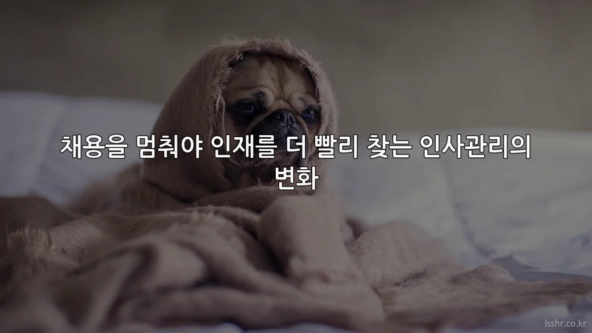 채용을 멈춰야 인재를 더 빨리 찾는 인사관리의 변화