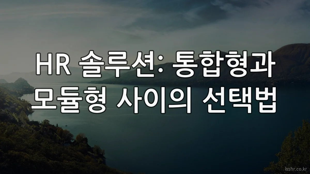HR 솔루션: 통합형과 모듈형 사이의 선택법