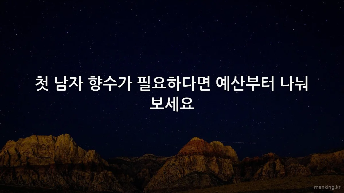 첫 남자 향수가 필요하다면 예산부터 나눠 보세요