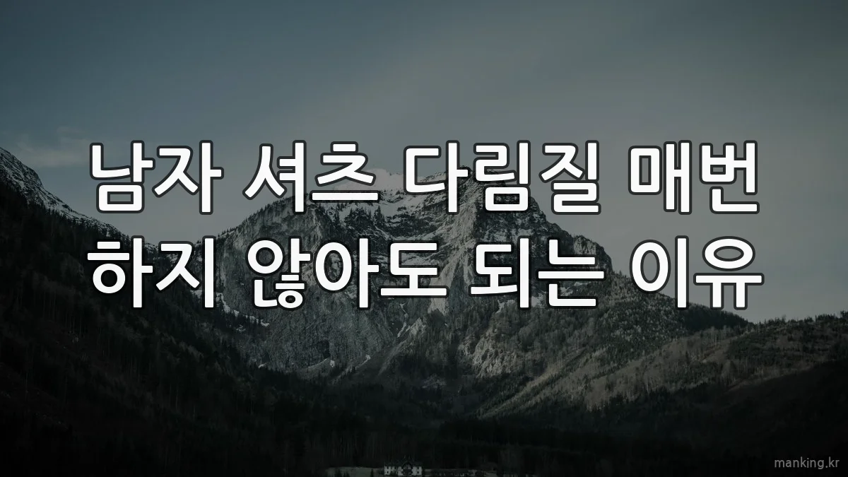 남자 셔츠 다림질 매번 하지 않아도 되는 이유