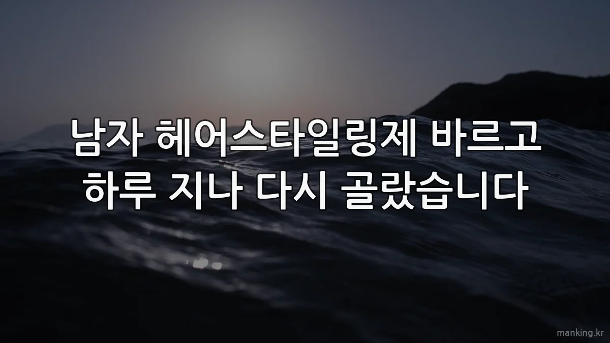남자 헤어스타일링제 바르고 하루 지나 다시 골랐습니다