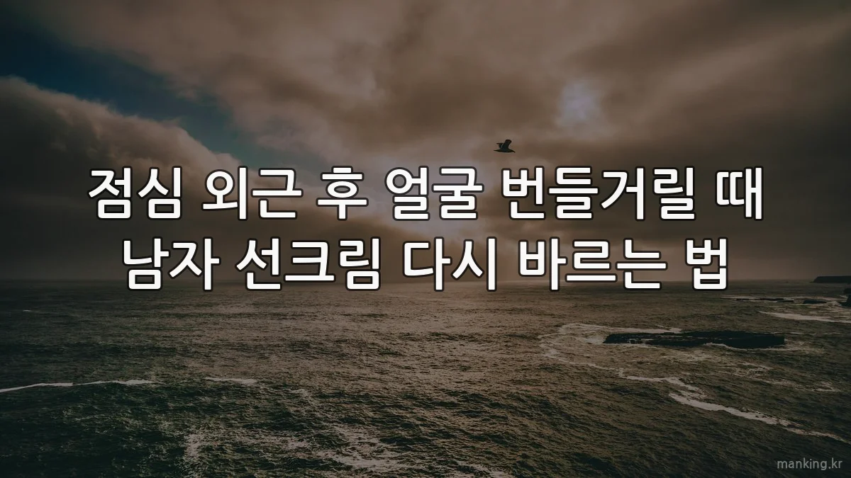 점심 외근 후 얼굴 번들거릴 때 남자 선크림 다시 바르는 법