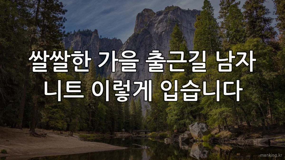쌀쌀한 가을 출근길 남자 니트 이렇게 입습니다