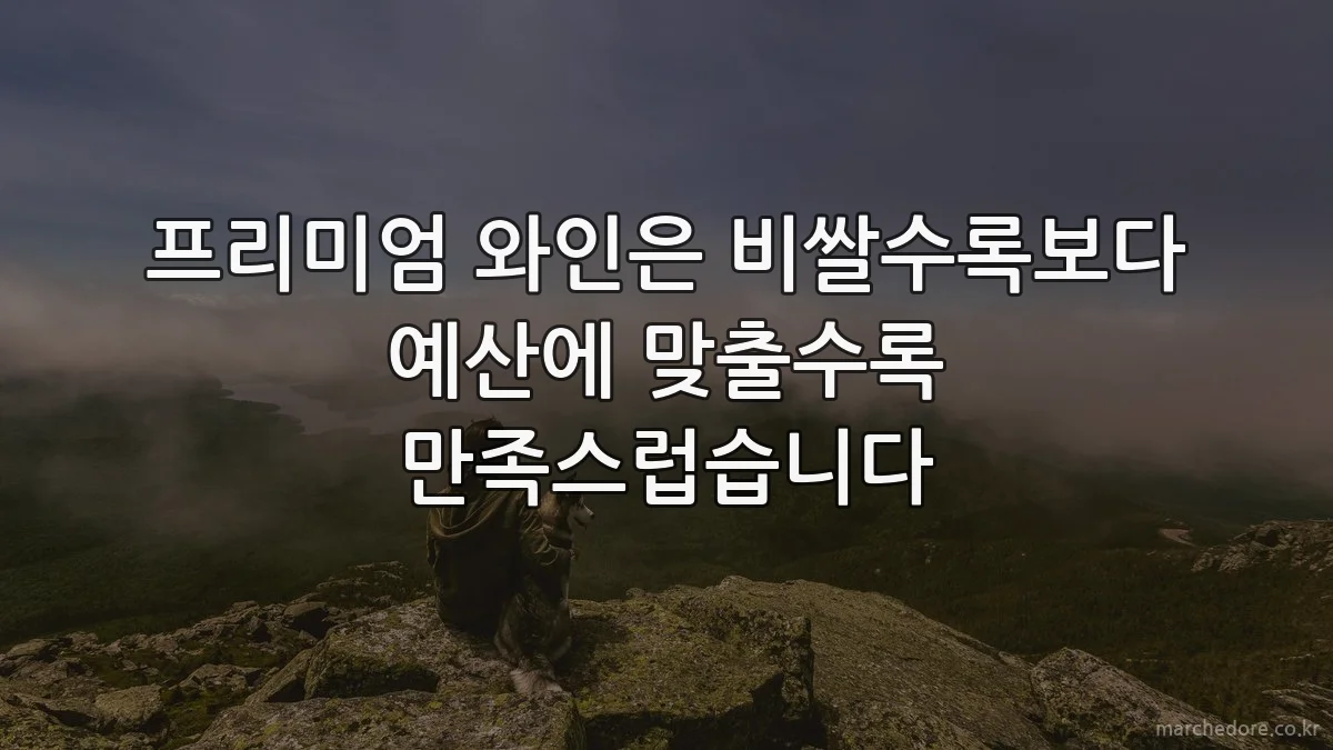 프리미엄 와인은 비쌀수록보다 예산에 맞출수록 만족스럽습니다