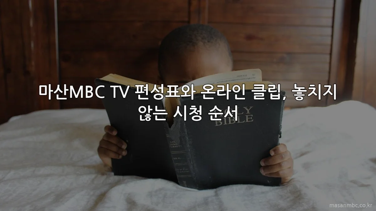 마산MBC TV 편성표와 온라인 클립, 놓치지 않는 시청 순서