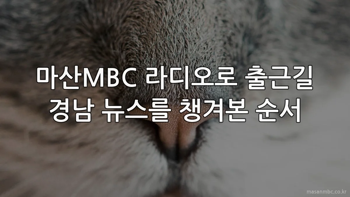 마산MBC 라디오로 출근길 경남 뉴스를 챙겨본 순서