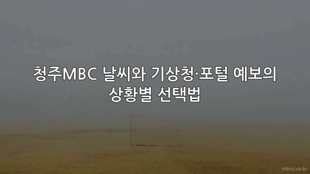 청주MBC 날씨와 기상청·포털 예보의 상황별 선택법