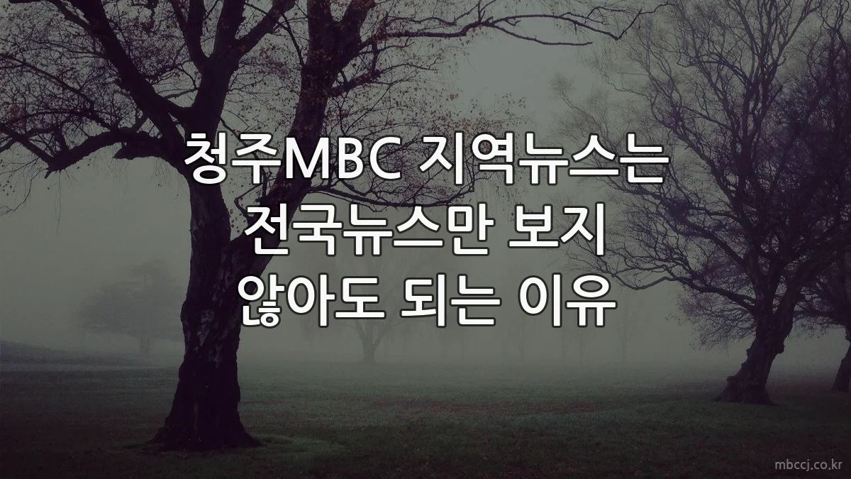 청주MBC 지역뉴스는 전국뉴스만 보지 않아도 되는 이유