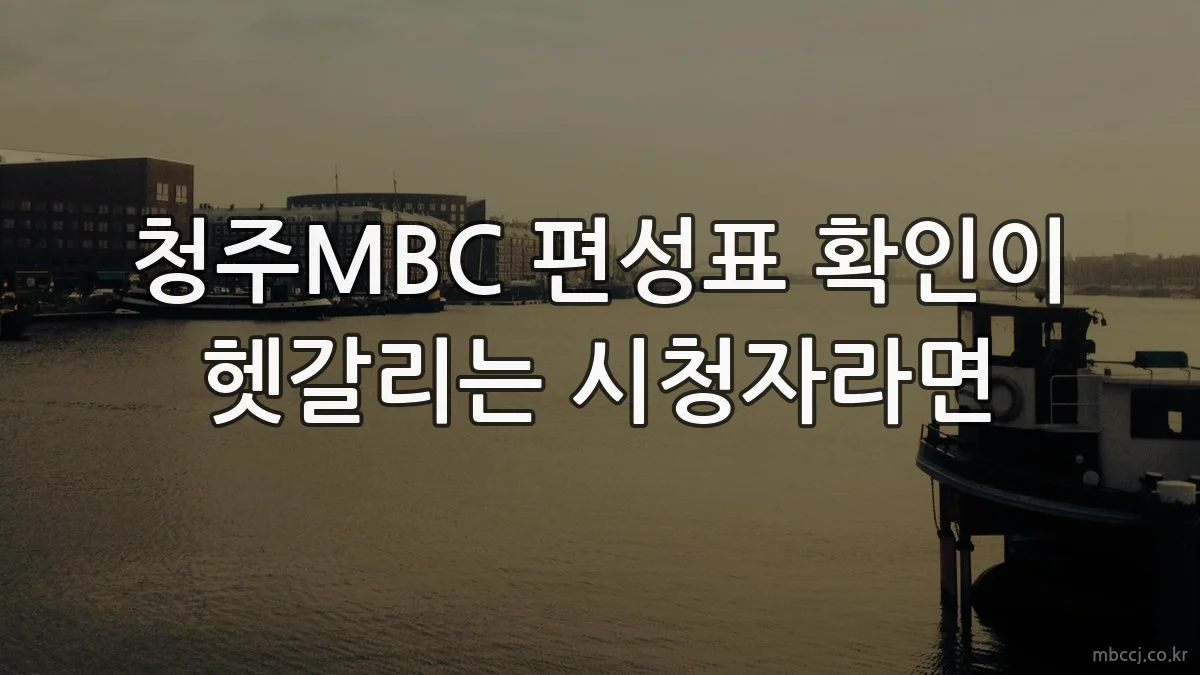 청주MBC 편성표 확인이 헷갈리는 시청자라면