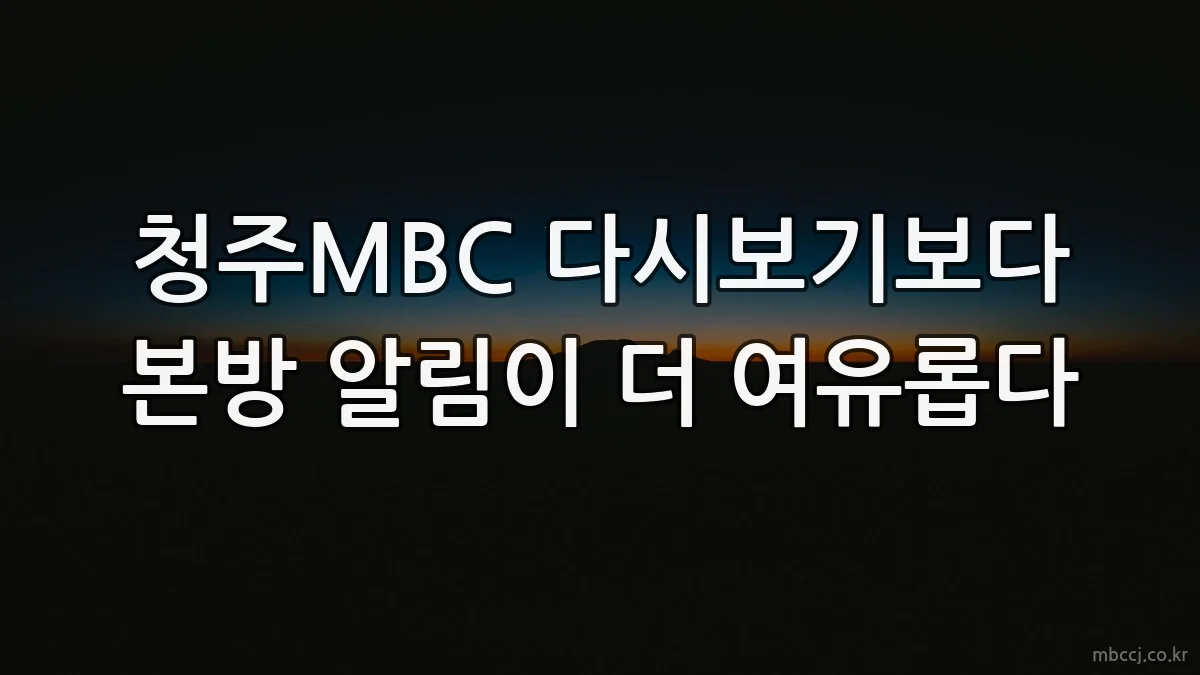 청주MBC 다시보기보다 본방 알림이 더 여유롭다