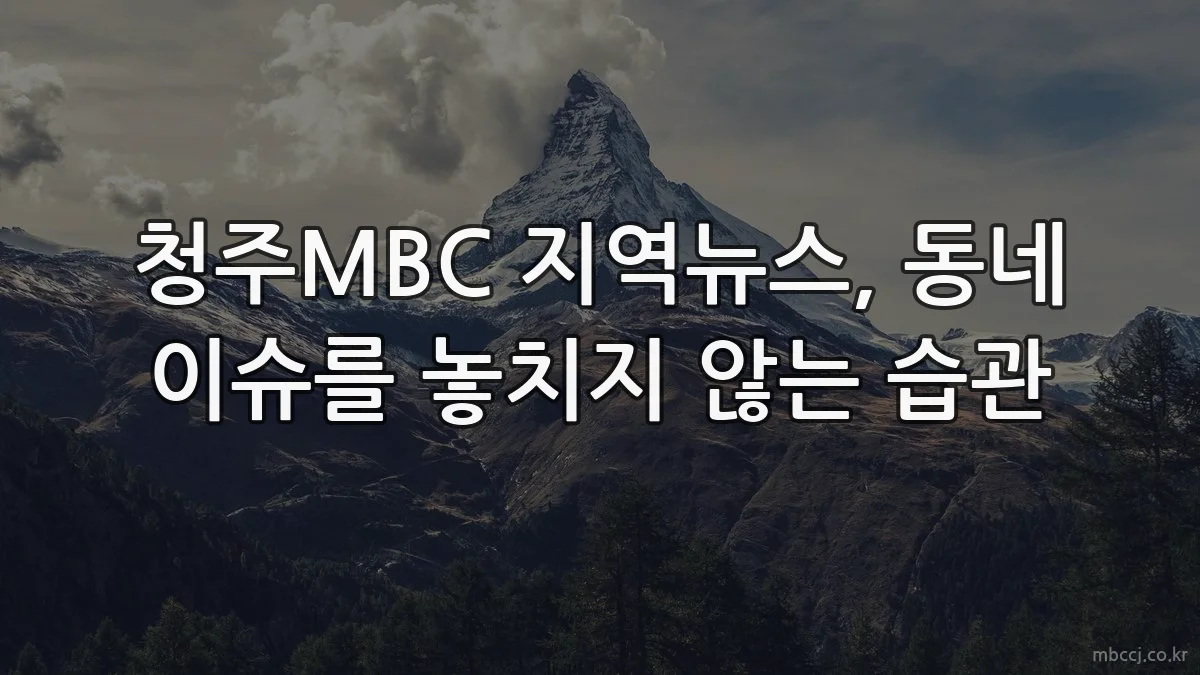 청주MBC 지역뉴스, 동네 이슈를 놓치지 않는 습관