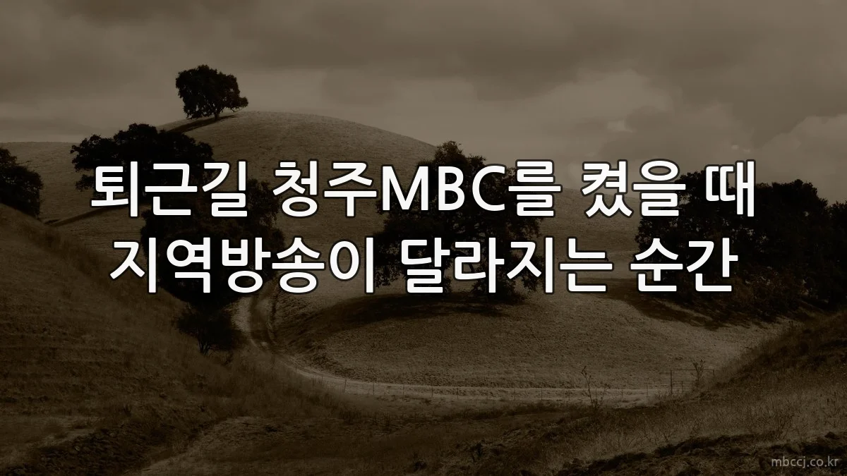 퇴근길 청주MBC를 켰을 때 지역방송이 달라지는 순간