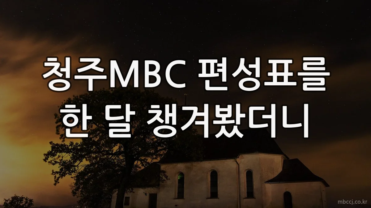 청주MBC 편성표를 한 달 챙겨봤더니