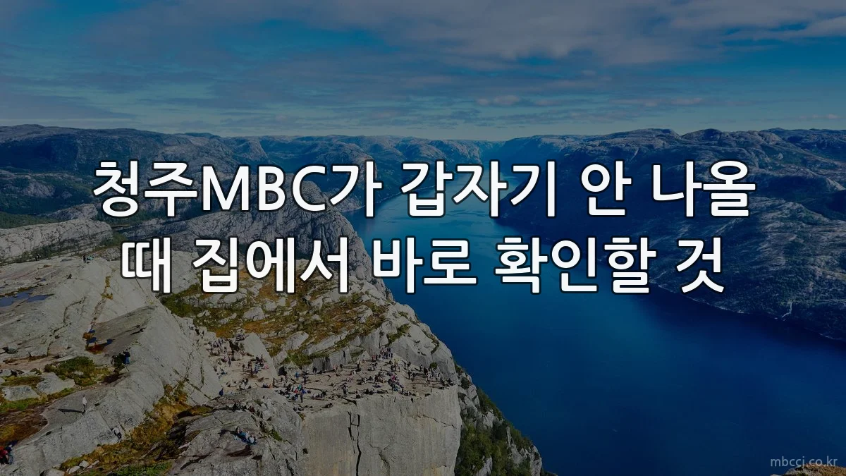 청주MBC가 갑자기 안 나올 때 집에서 바로 확인할 것
