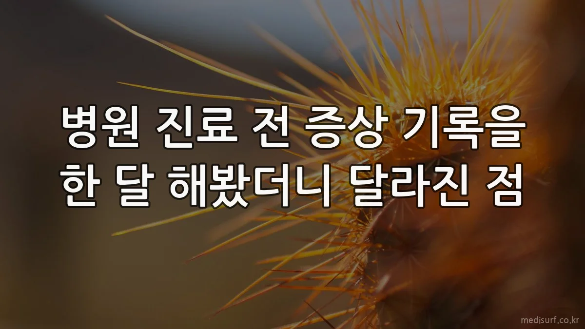 병원 진료 전 증상 기록을 한 달 해봤더니 달라진 점