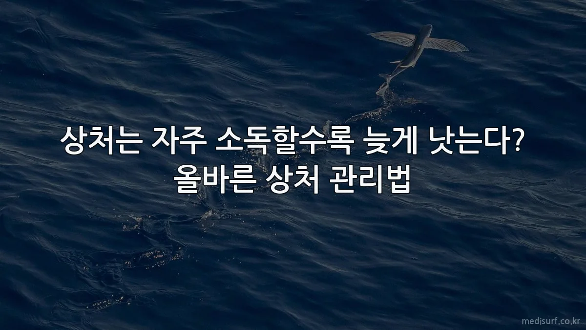 상처는 자주 소독할수록 늦게 낫는다? 올바른 상처 관리법