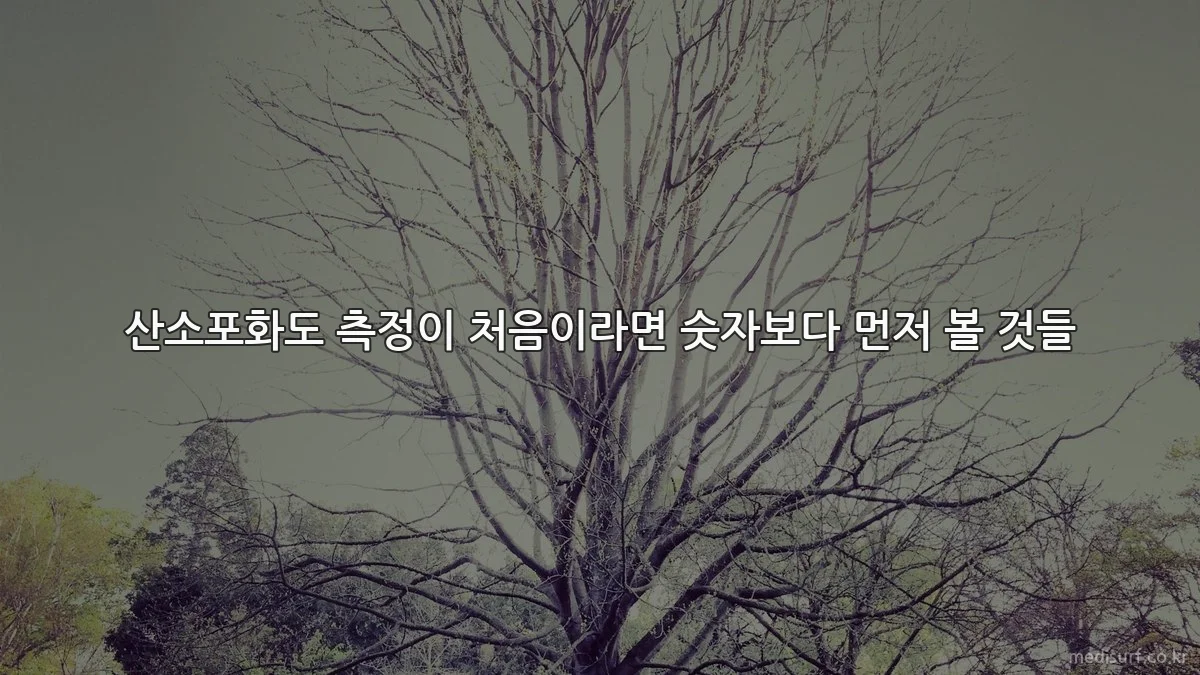 산소포화도 측정이 처음이라면 숫자보다 먼저 볼 것들