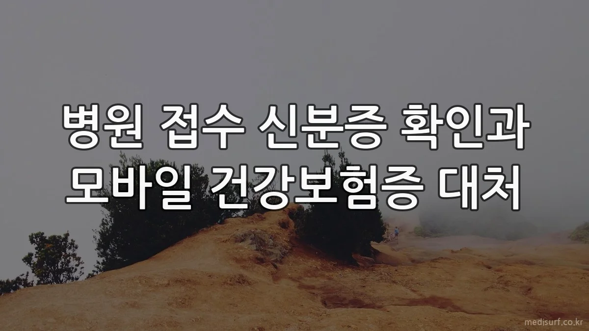 병원 접수 신분증 확인과 모바일 건강보험증 대처