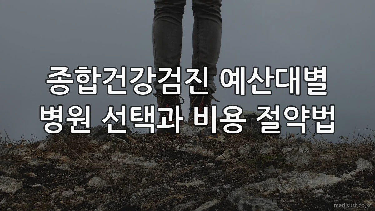 종합건강검진 예산대별 병원 선택과 비용 절약법