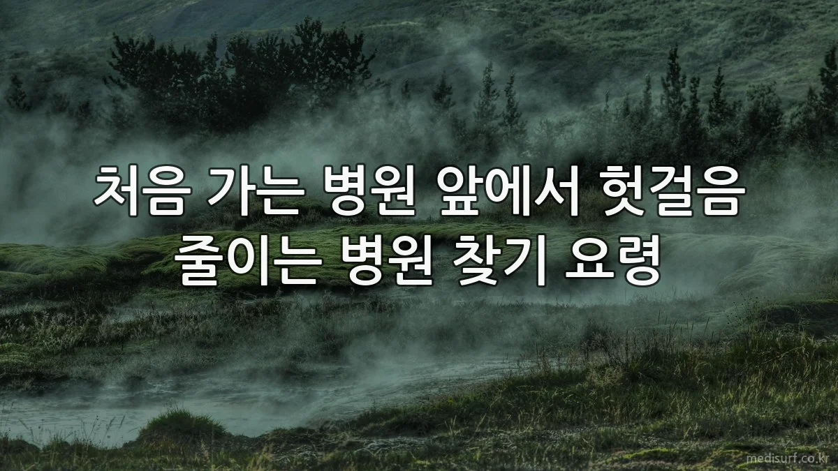 처음 가는 병원 앞에서 헛걸음 줄이는 병원 찾기 요령