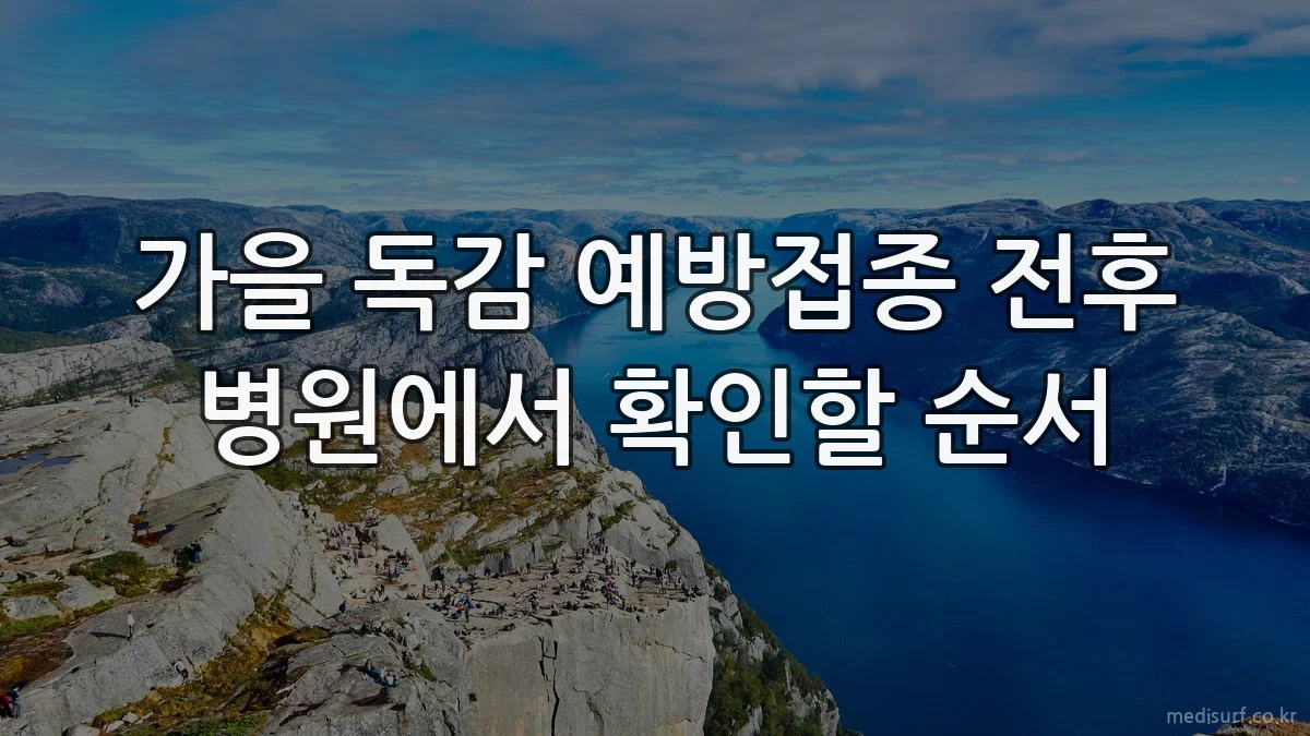 가을 독감 예방접종 전후 병원에서 확인할 순서