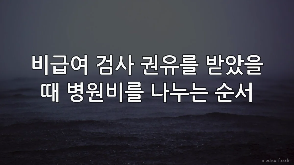 비급여 검사 권유를 받았을 때 병원비를 나누는 순서