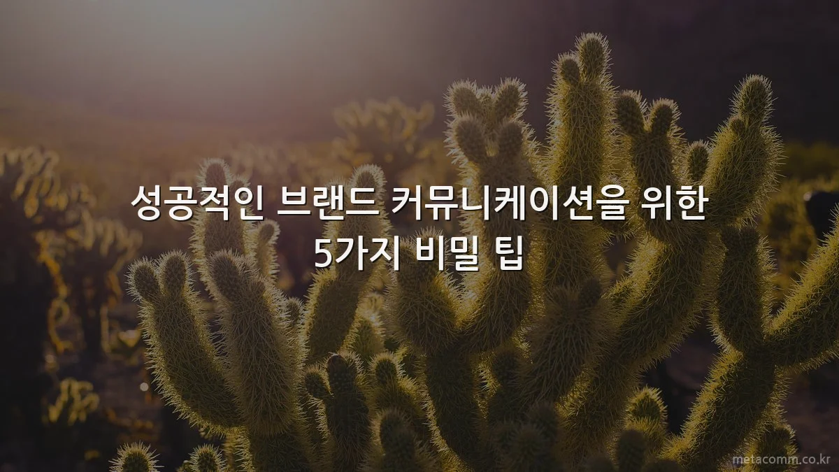 성공적인 브랜드 커뮤니케이션을 위한 5가지 비밀 팁
