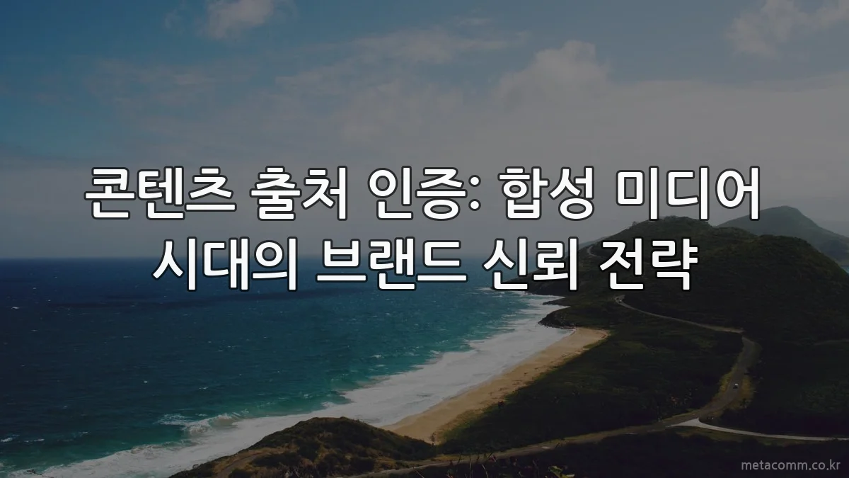 콘텐츠 출처 인증: 합성 미디어 시대의 브랜드 신뢰 전략