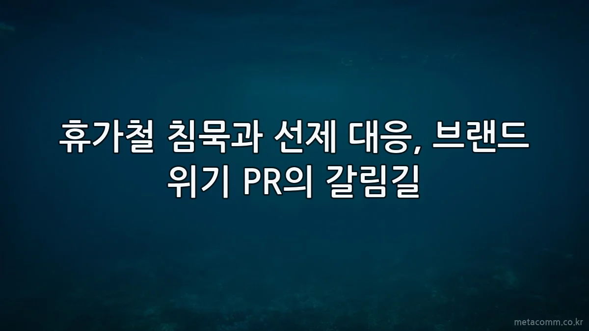 휴가철 침묵과 선제 대응, 브랜드 위기 PR의 갈림길