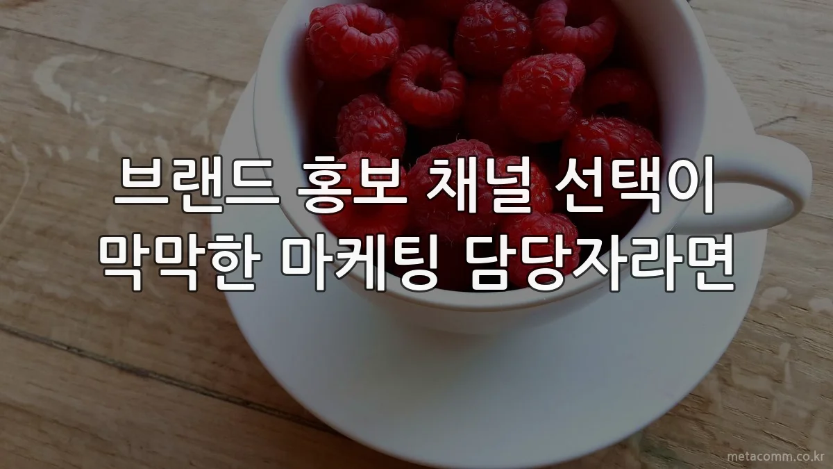브랜드 홍보 채널 선택이 막막한 마케팅 담당자라면