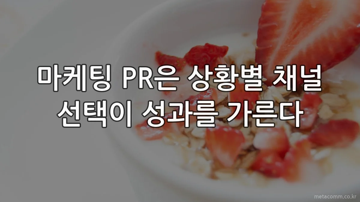 마케팅 PR은 상황별 채널 선택이 성과를 가른다