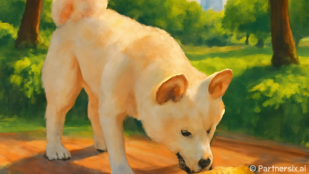강아지에게 옥수수를…