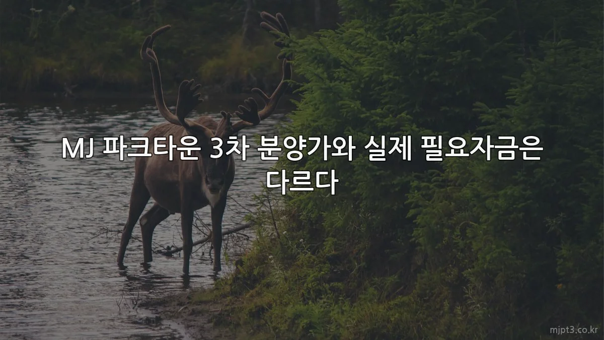 MJ 파크타운 3차 분양가와 실제 필요자금은 다르다