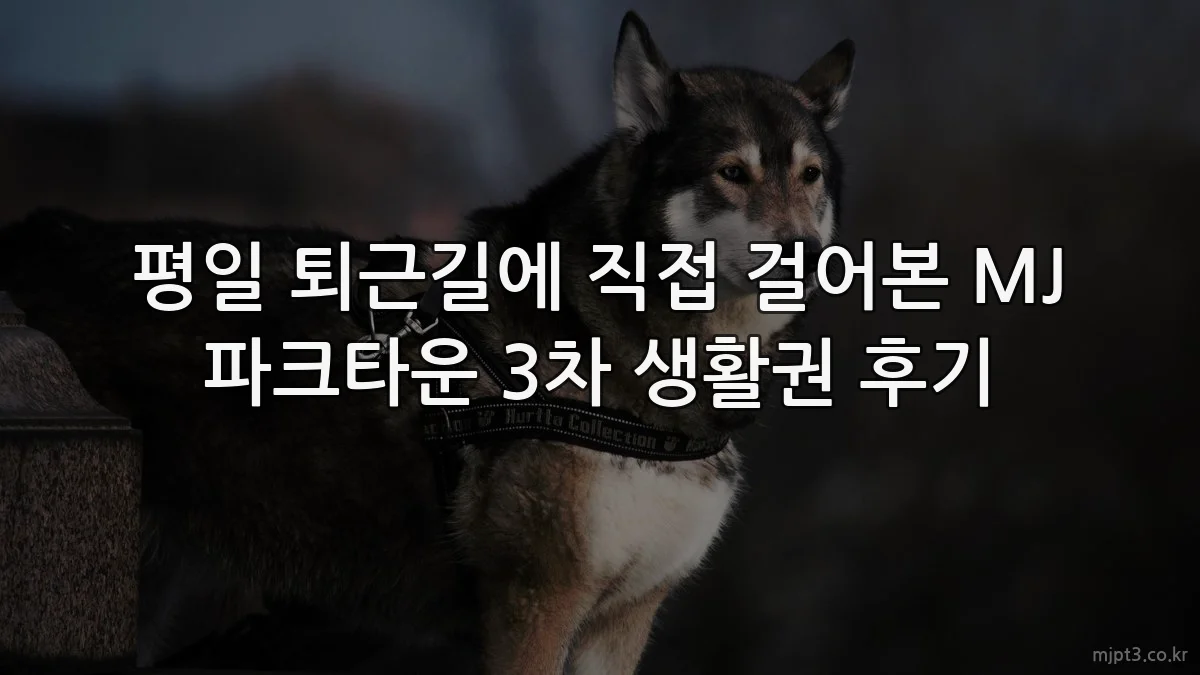 평일 퇴근길에 직접 걸어본 MJ 파크타운 3차 생활권 후기