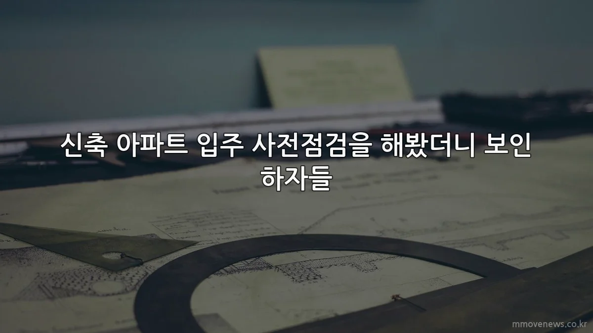 신축 아파트 입주 사전점검을 해봤더니 보인 하자들