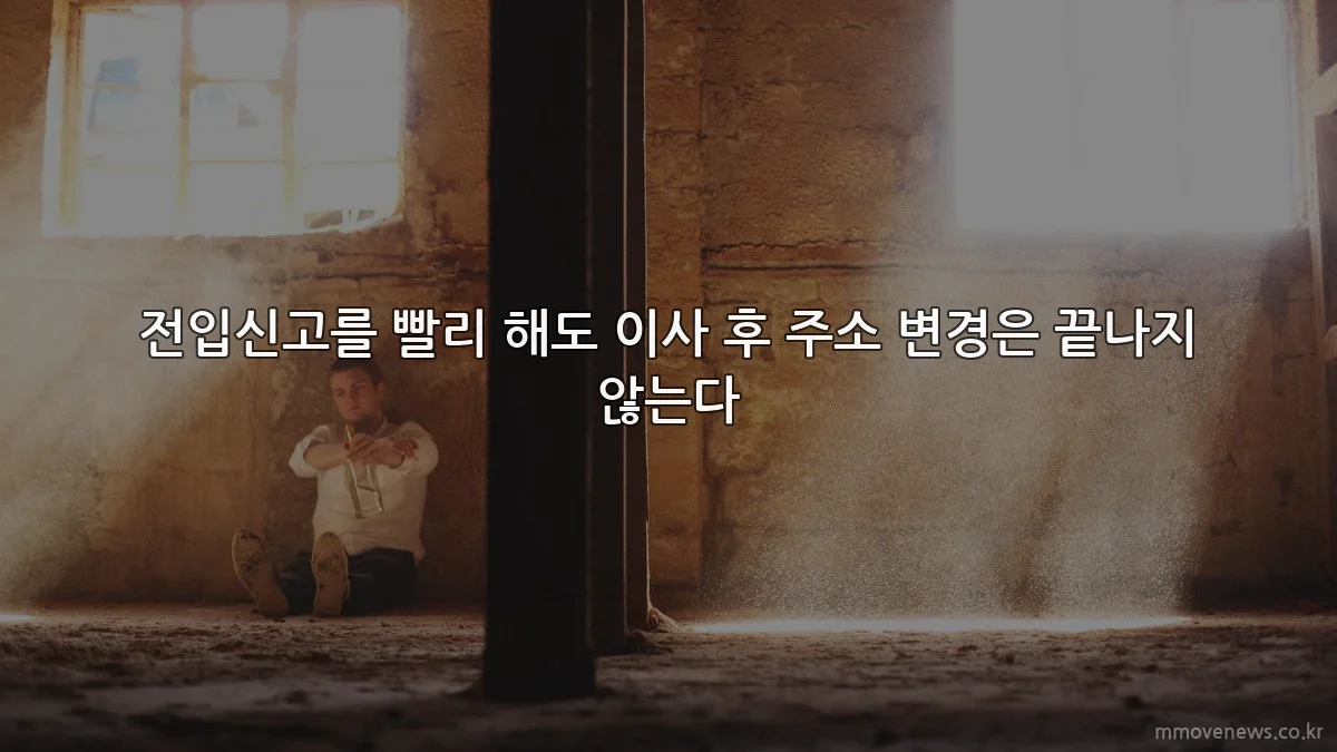 전입신고를 빨리 해도 이사 후 주소 변경은 끝나지 않는다