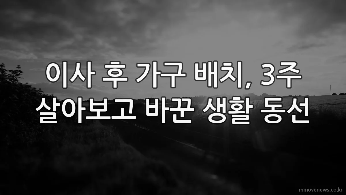 이사 후 가구 배치, 3주 살아보고 바꾼 생활 동선