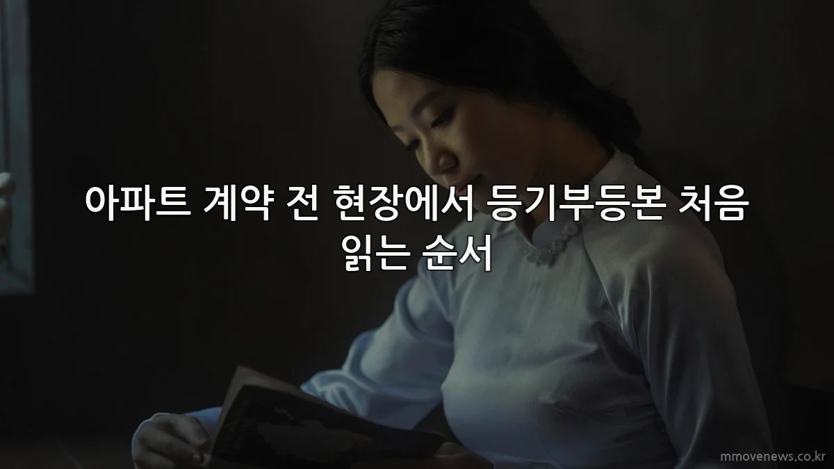 아파트 계약 전 현장에서 등기부등본 처음 읽는 순서