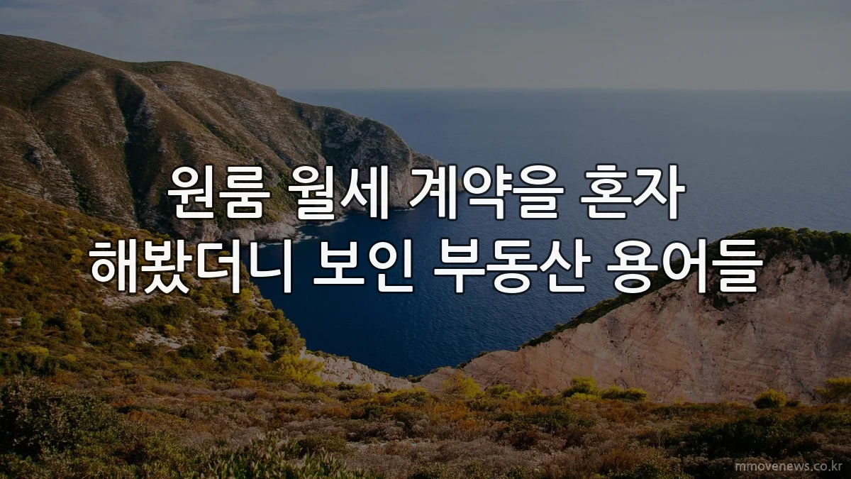 원룸 월세 계약을 혼자 해봤더니 보인 부동산 용어들