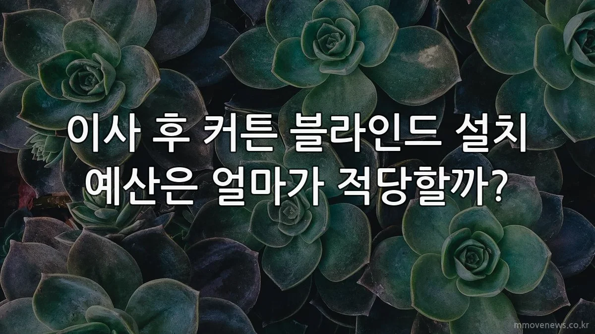 이사 후 커튼 블라인드 설치 예산은 얼마가 적당할까?
