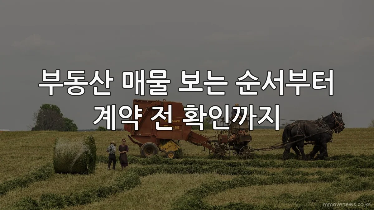 부동산 매물 보는 순서부터 계약 전 확인까지