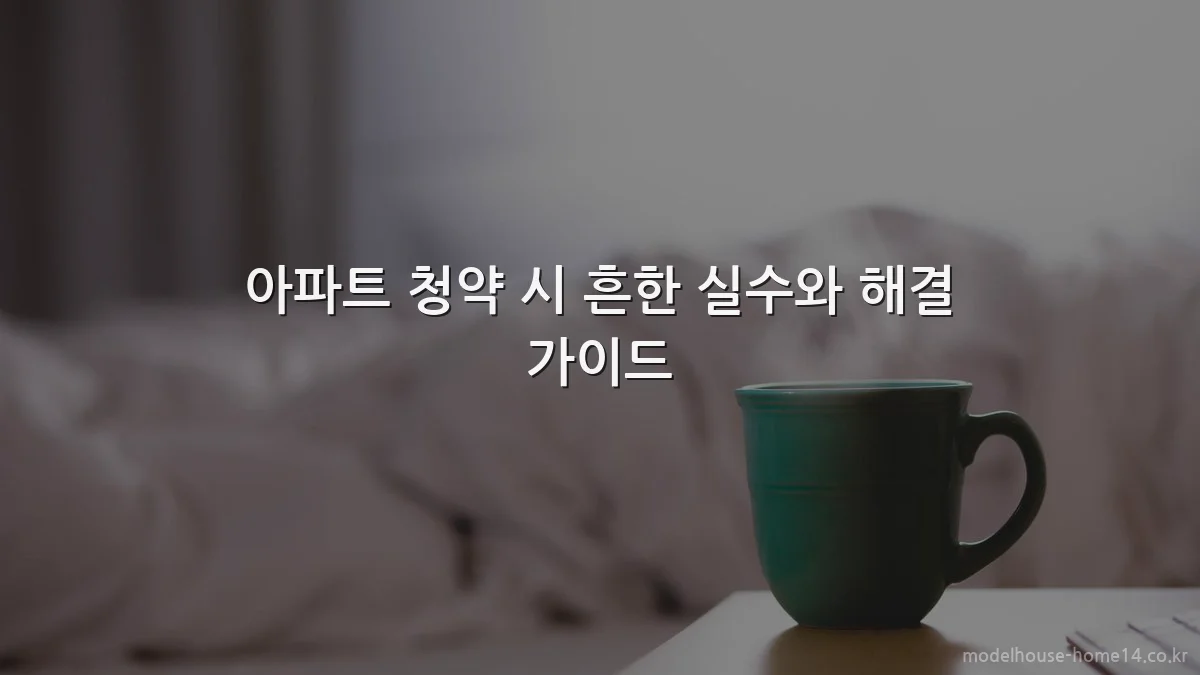 아파트 청약 시 흔한 실수와 해결 가이드