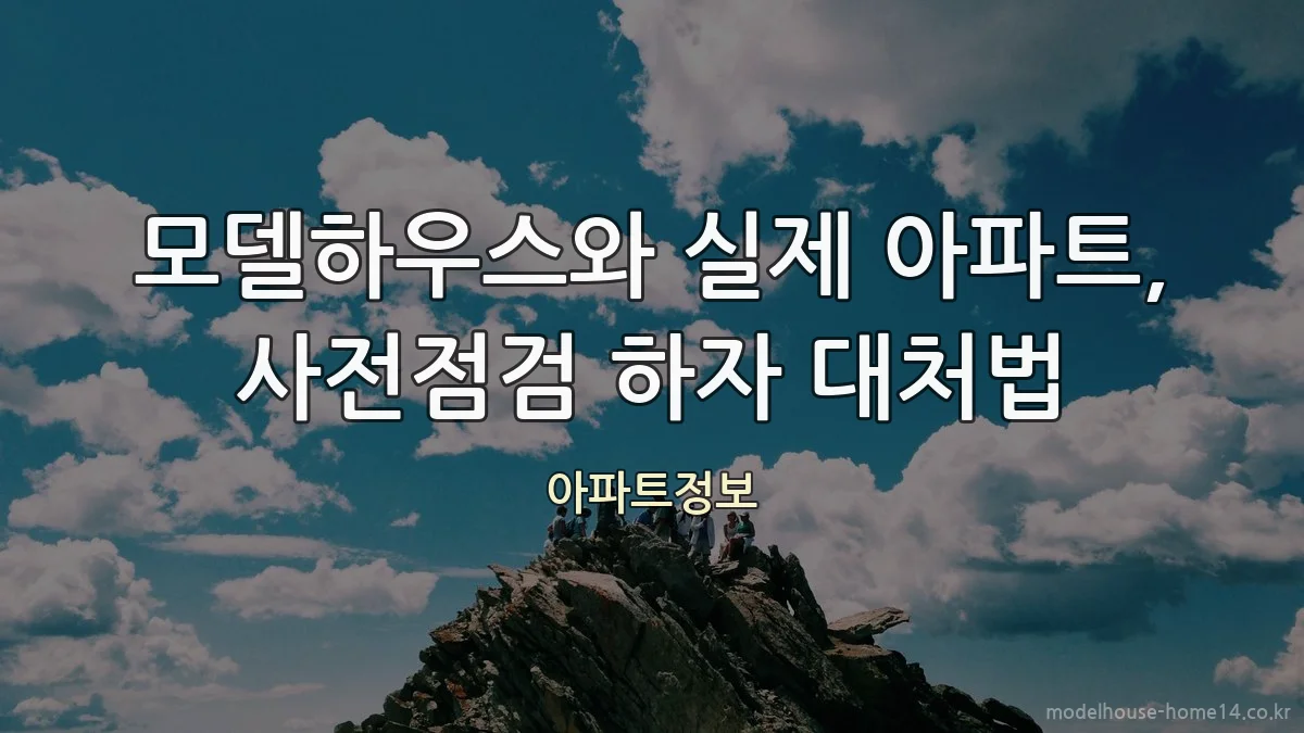 모델하우스와 실제 아파트, 사전점검 하자 대처법