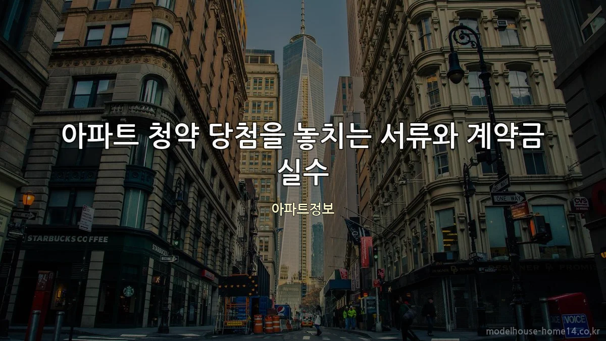 아파트 청약 당첨을 놓치는 서류와 계약금 실수