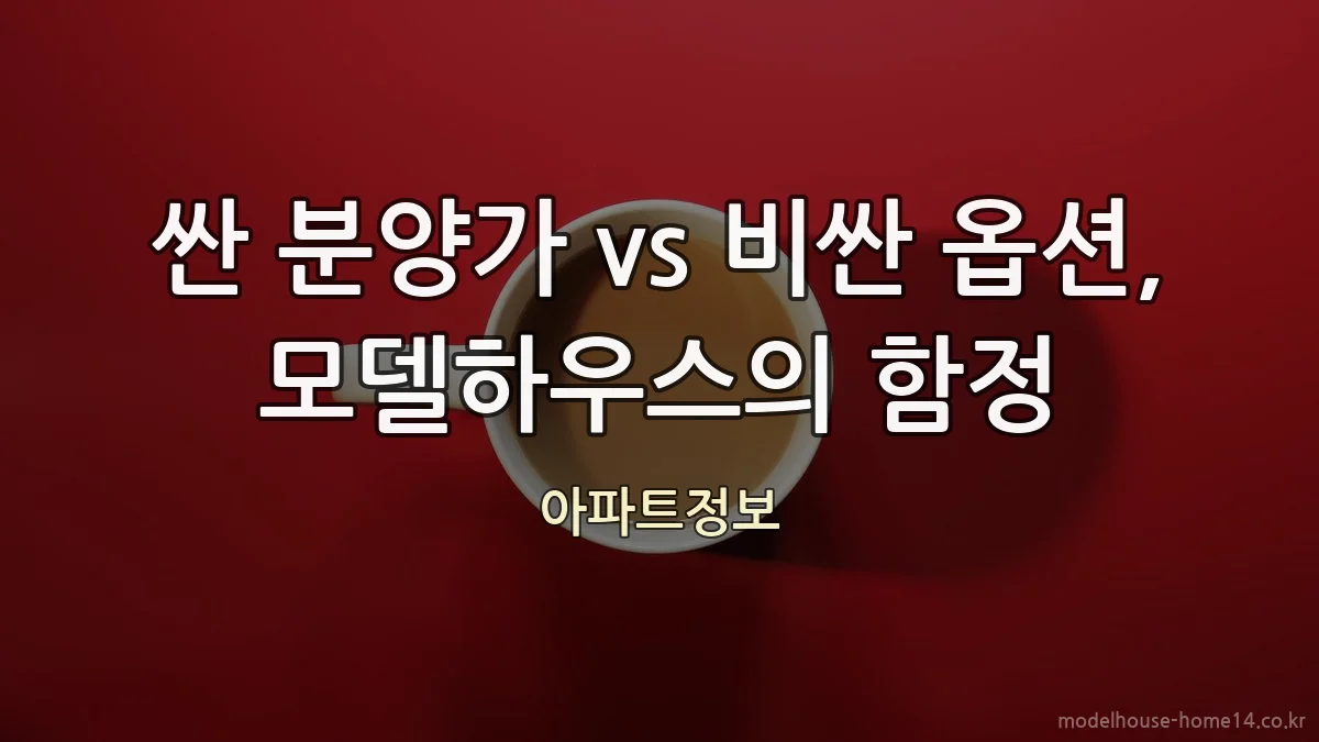 싼 분양가 vs 비싼 옵션, 모델하우스의 함정
