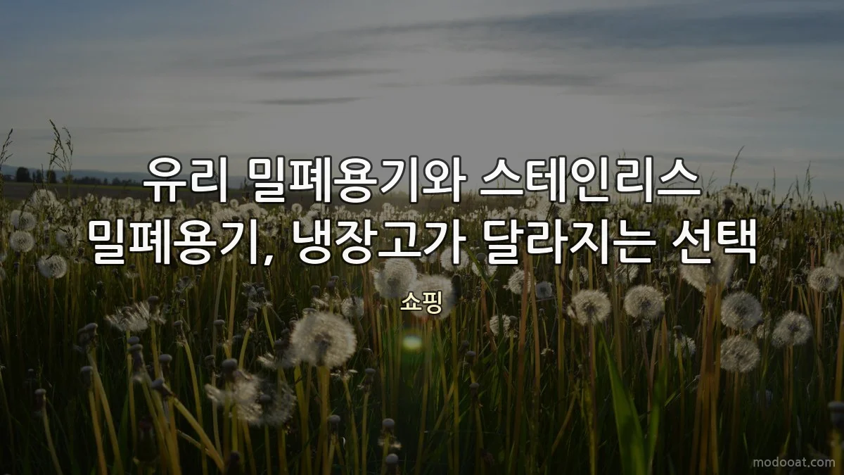 유리 밀폐용기와 스테인리스 밀폐용기, 냉장고가 달라지는 선택