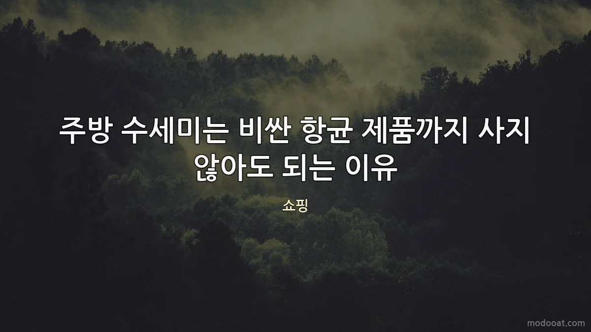 주방 수세미는 비싼 항균 제품까지 사지 않아도 되는 이유